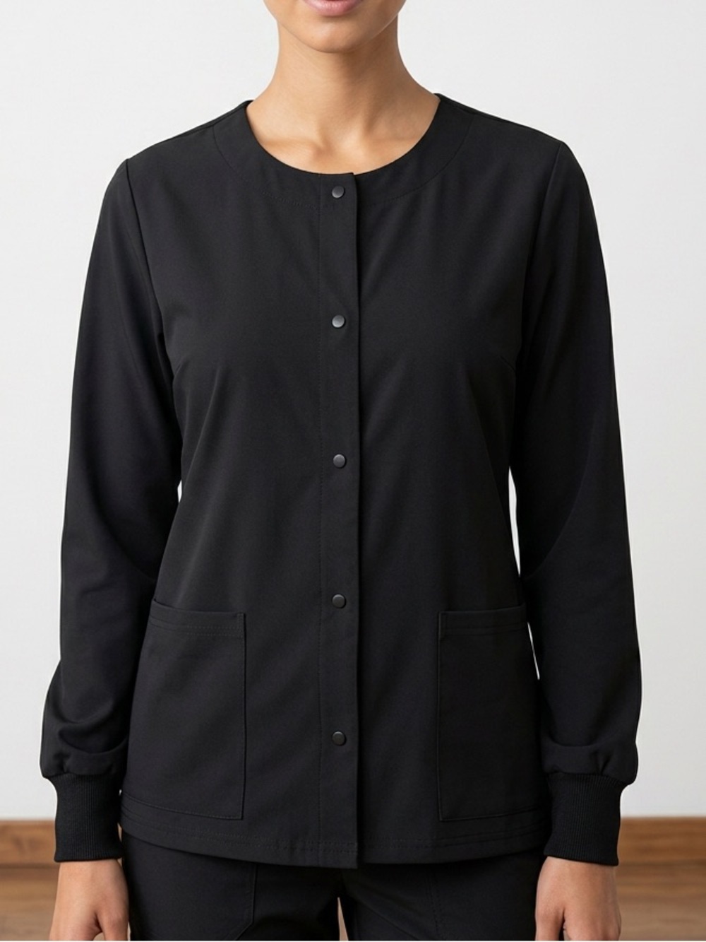 Scrubstar Performance Black Medical Long Sleeve Top Large